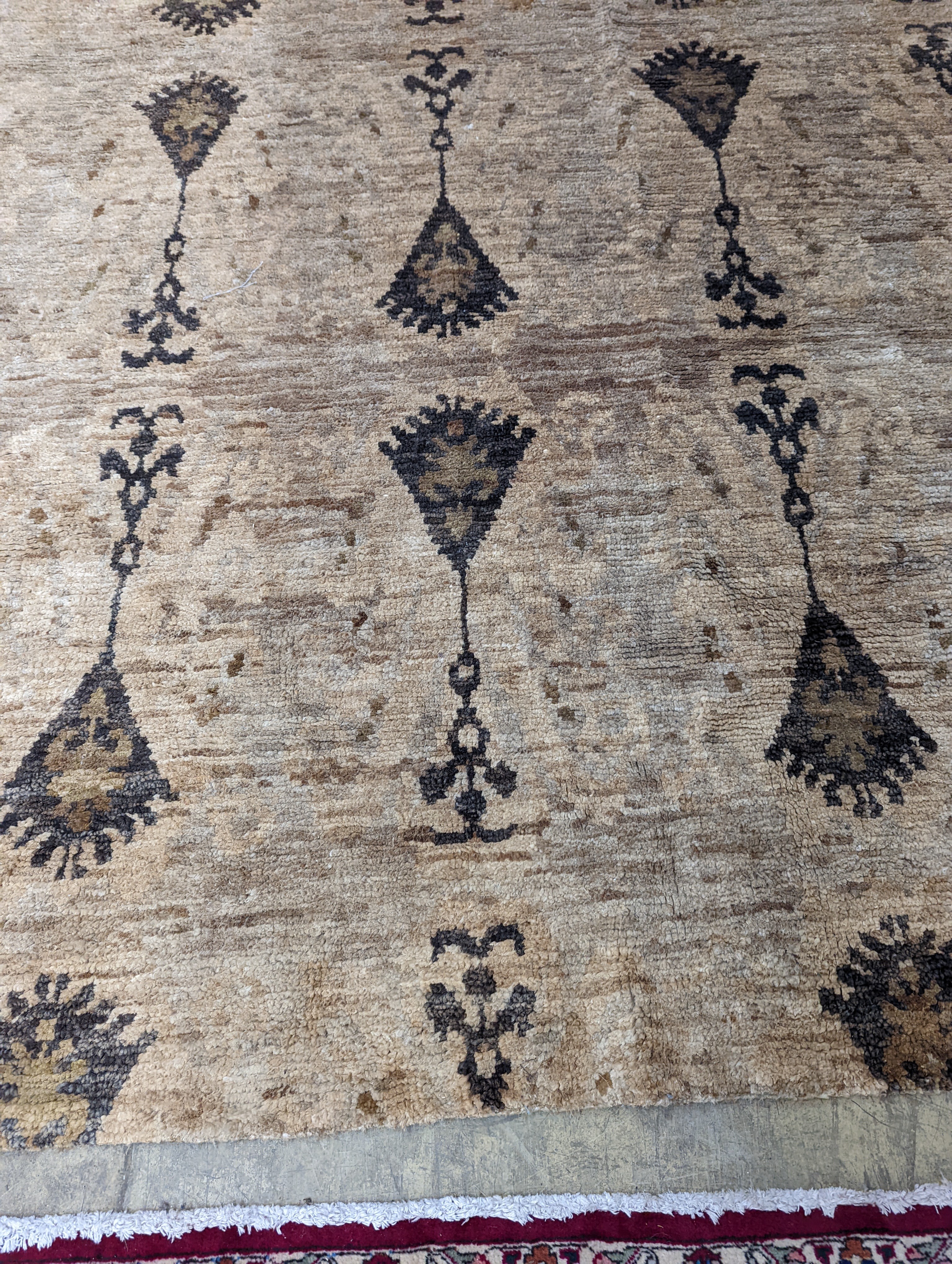 A contemporary Ikat design Jute carpet, 300 x 240cm